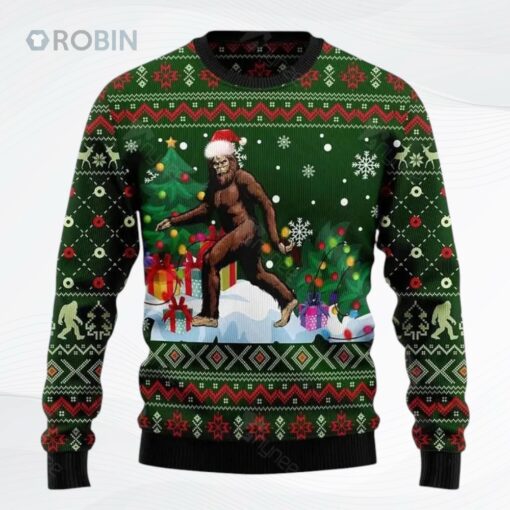 Big Foot Snow Xmas Ugly Christmas Sweater