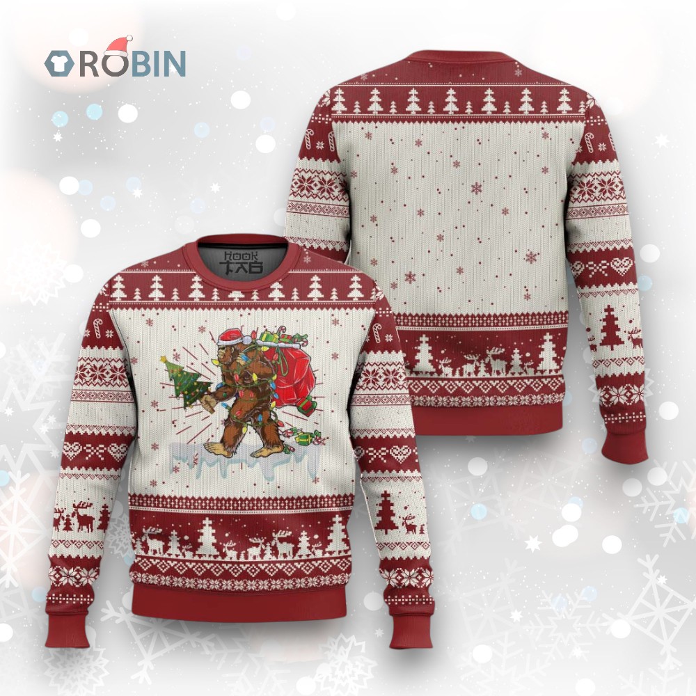 Bigfoot Christmas Tree Lights Ugly Christmas Sweater Believe Xmas Sasquatch Lovers Funny Bigfoot Christmas Tree Lights Ugly Christmas Sweater Believe Xmas Sasquatch Lovers Funny