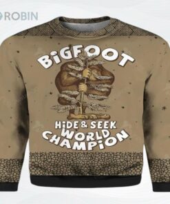 Bigfoot Hide And Seek Champion Ugly Christmas Sweater, Sweatshirt Bigfoot Hide And Seek Champion Ugly Christmas Sweater, Sweatshirt