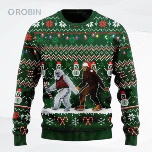 Bigfoot I Hate People Club Ugly Christmas Sweater