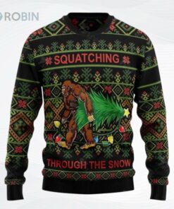 Bigfoot Snow Womens Ugly Christmas Sweater, Sweatshirt