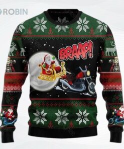 Biker Santa Xmas Ugly Christmas Sweater