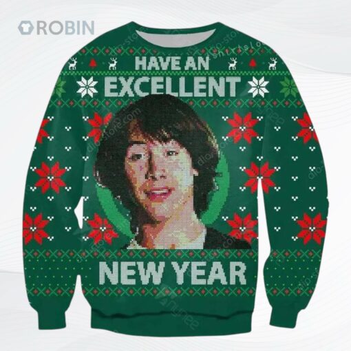 Bill Ted Is Excellent Adventure Ugly Christmas Sweater, Sweatshirt