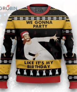 Birthday Jesus Ugly Christmas Sweater   Fun Holiday Party Apparel