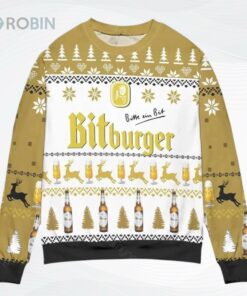 Bitburger Beer Reindeer Womens Ugly Christmas Sweater
