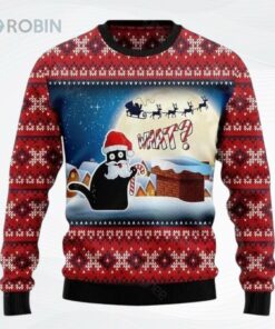Black Cat What Chimney Ugly Christmas Sweater