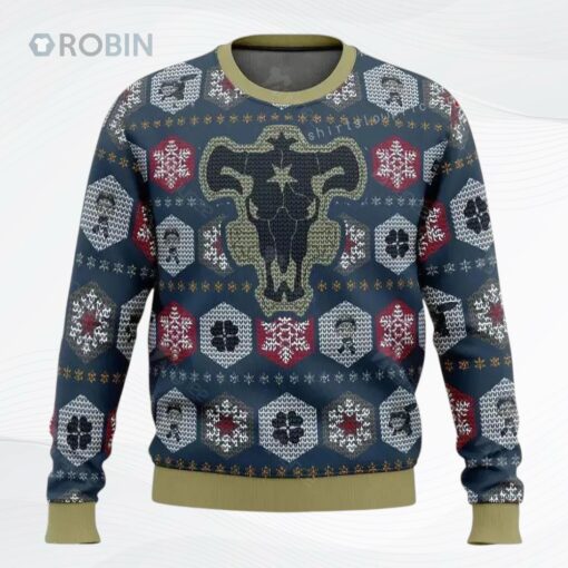 Black Clover Black Bulls Ugly Christmas Sweater, Sweatshirt