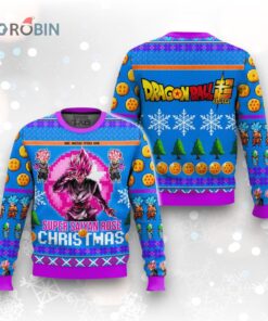 Black Goku Super Saiyan Rose Christmas Ugly Christmas Sweater