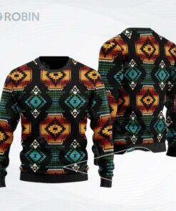 Black Patterns Ugly Christmas Sweater, Sweatshirt