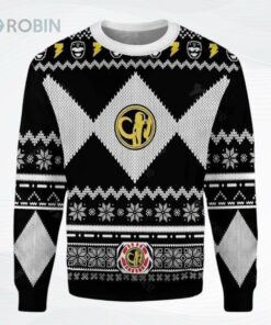 Black Power Ranger Ugly Christmas Sweater, Sweatshirt