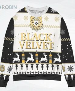 Black Velvet Canadian Whisky Logo Christmas All Over Printed Ugly Christmas Sweater, Sweatshirt