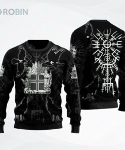 Black Viking Ugly Christmas Sweater