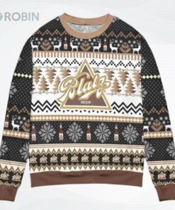 Blatz Beer Logo Snowflakes All Over Printed Ugly Christmas Sweater