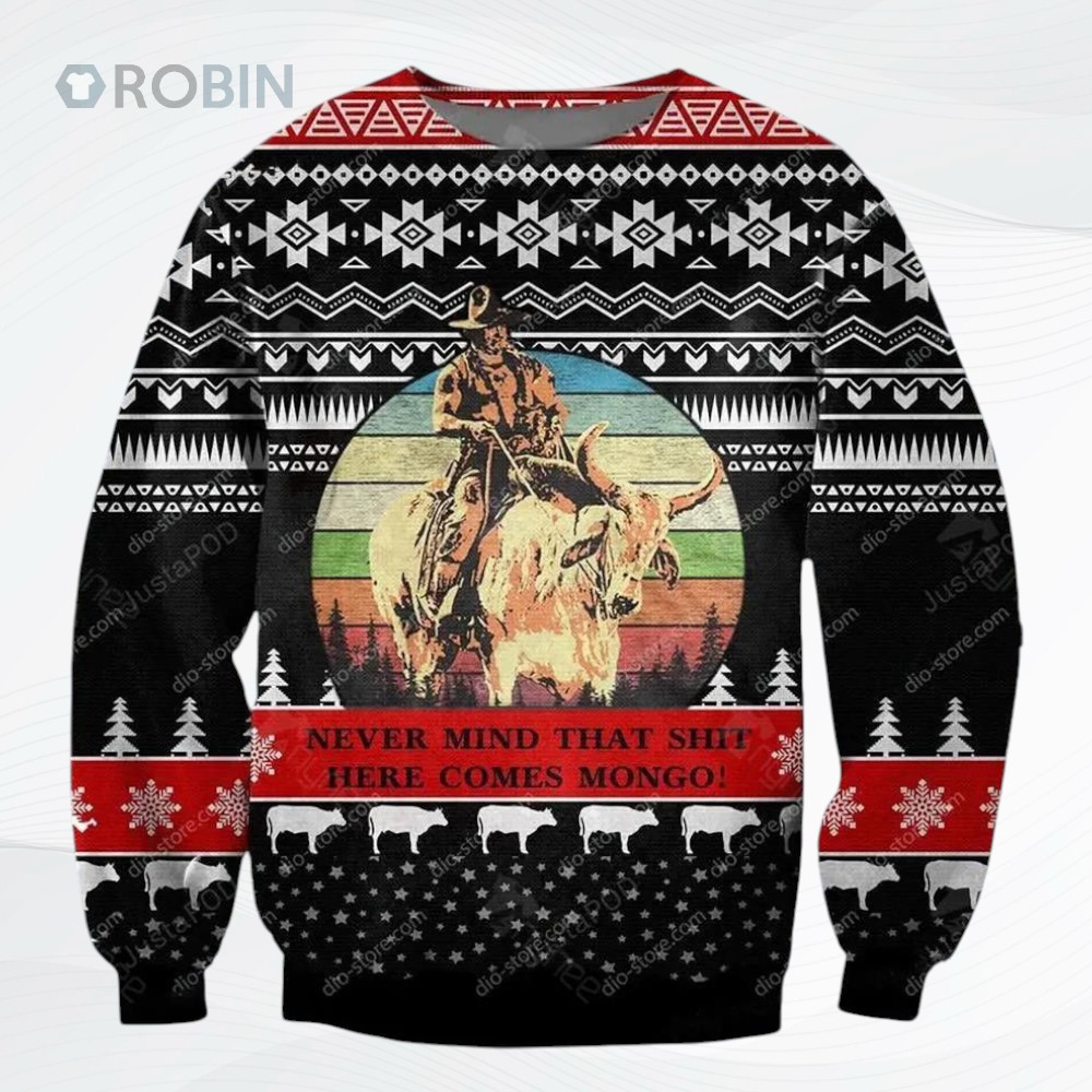Blazing Saddles All Over Printed Ugly Christmas Sweater Blazing Saddles All Over Printed Ugly Christmas Sweater