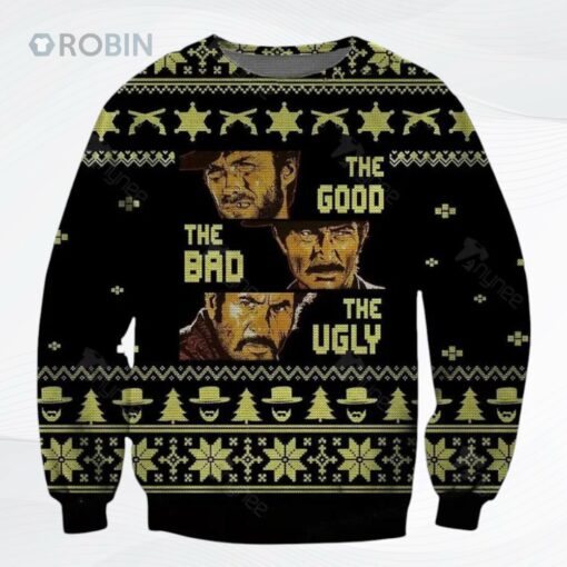 Blondie Angel Eyes And Tuco The Good The Bad And Theugly Christmas Sweater