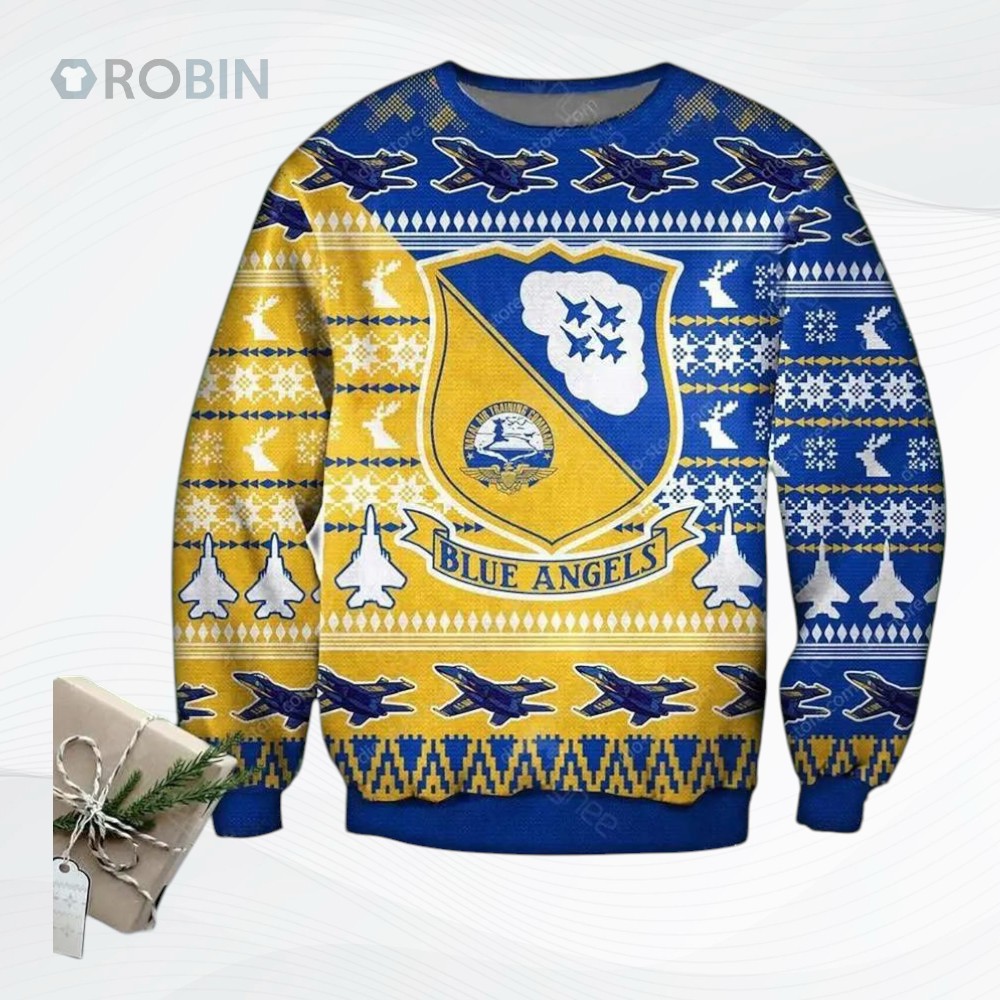 Blue Angels Air Force Ugly Christmas Sweater, Sweatshirt Blue Angels Air Force Ugly Christmas Sweater, Sweatshirt
