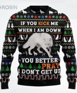 Blue Snow Awesome Wolf Ugly Christmas Sweater