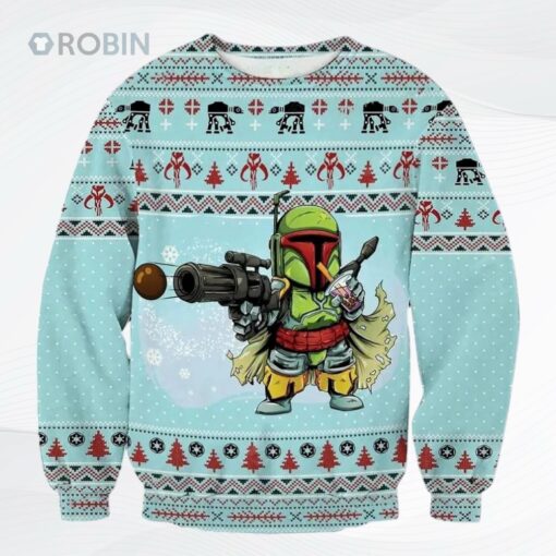 Boba Fett Star Wars Merry Poster Ugly Christmas Sweater, Sweatshirt