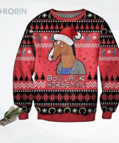 Bojack Horseman Santa Hat Womens Ugly Christmas Sweater