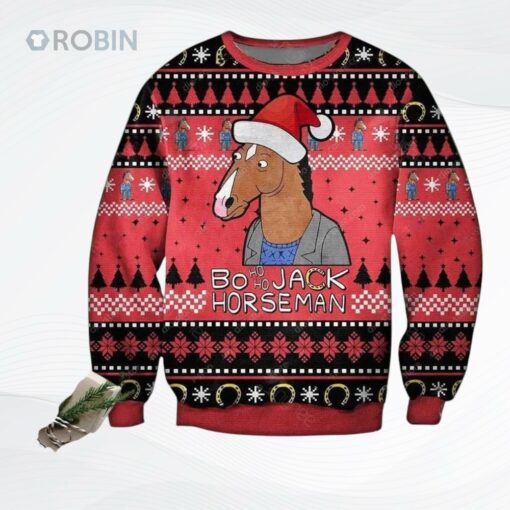 Bojack Horseman Santa Hat Womens Ugly Christmas Sweater