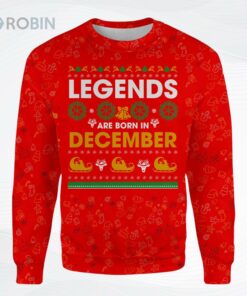 Born In December Red Christmas Ugly Christmas Sweater, Sweatshirt