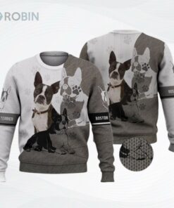 Boston Terrier Printed For Dog Lovers Ugly Christmas Sweater, Sweatshirt