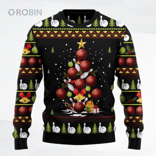Bowling Christmas Tree Christmas Ugly Christmas Sweater, Sweatshirt
