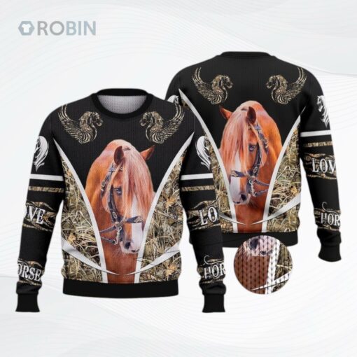Brown Horse Ugly Christmas Sweater, Sweatshirt