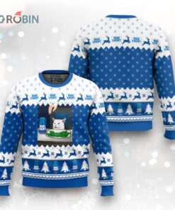 Bud Light Cat Meme Ugly Christmas Sweater