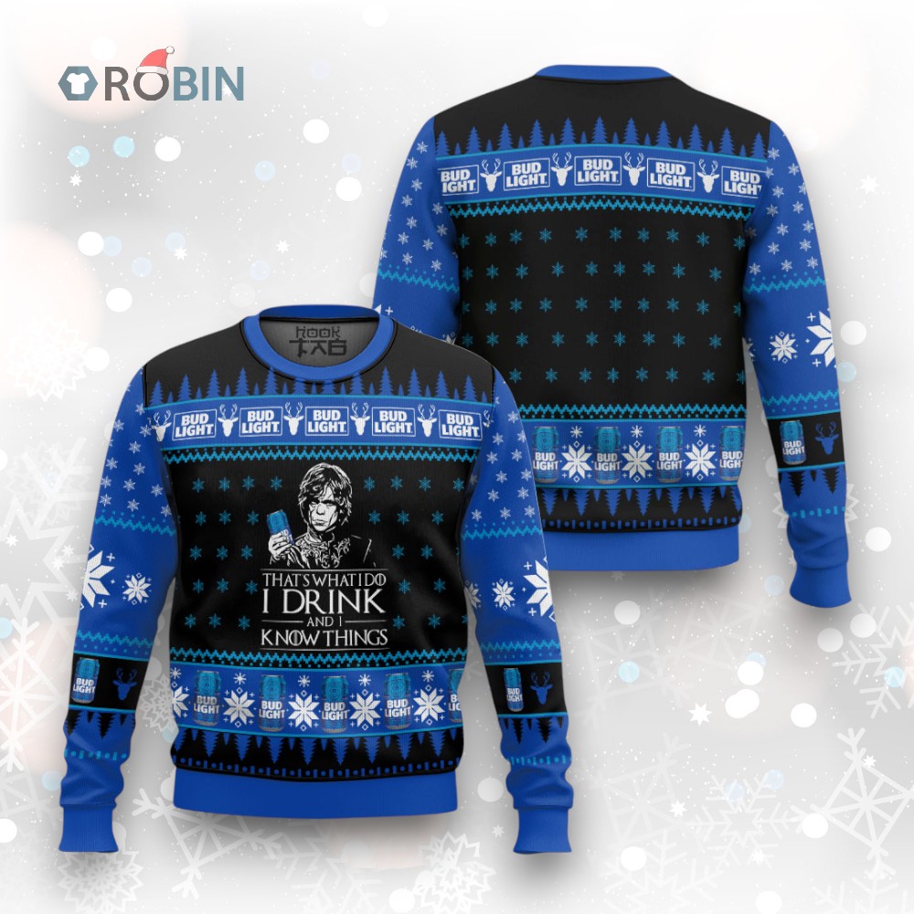 Bud Light Drink Know Things Ugly Christmas Sweater Bud Light Drink Know Things Ugly Christmas Sweater