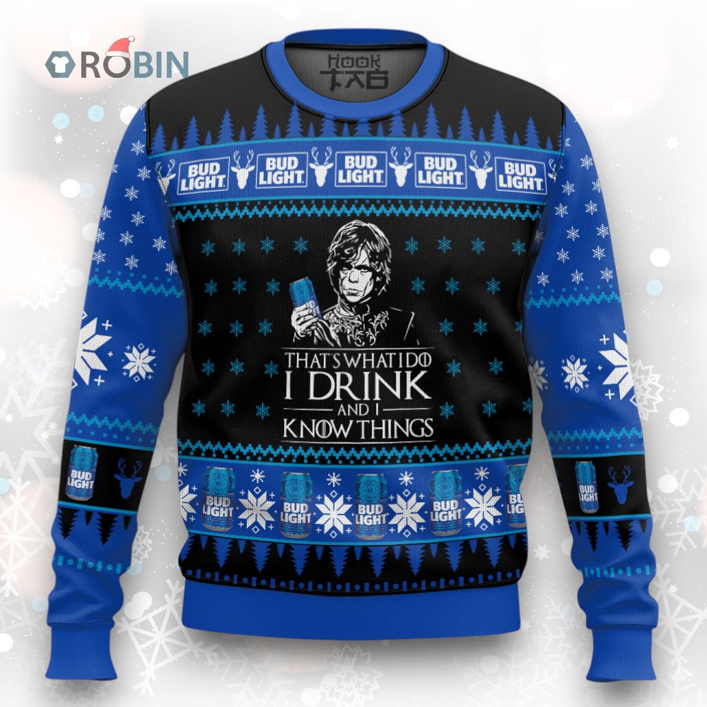 Bud Light Drink Know Things Ugly Christmas Sweater Bud Light Drink Know Things Ugly Christmas Sweater