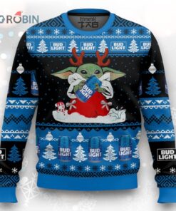 Bud Light Yoda Christmas Ugly Christmas Sweater