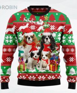 Cavalier King Charles Spaniel Family Ugly Christmas Sweater, Sweatshirt