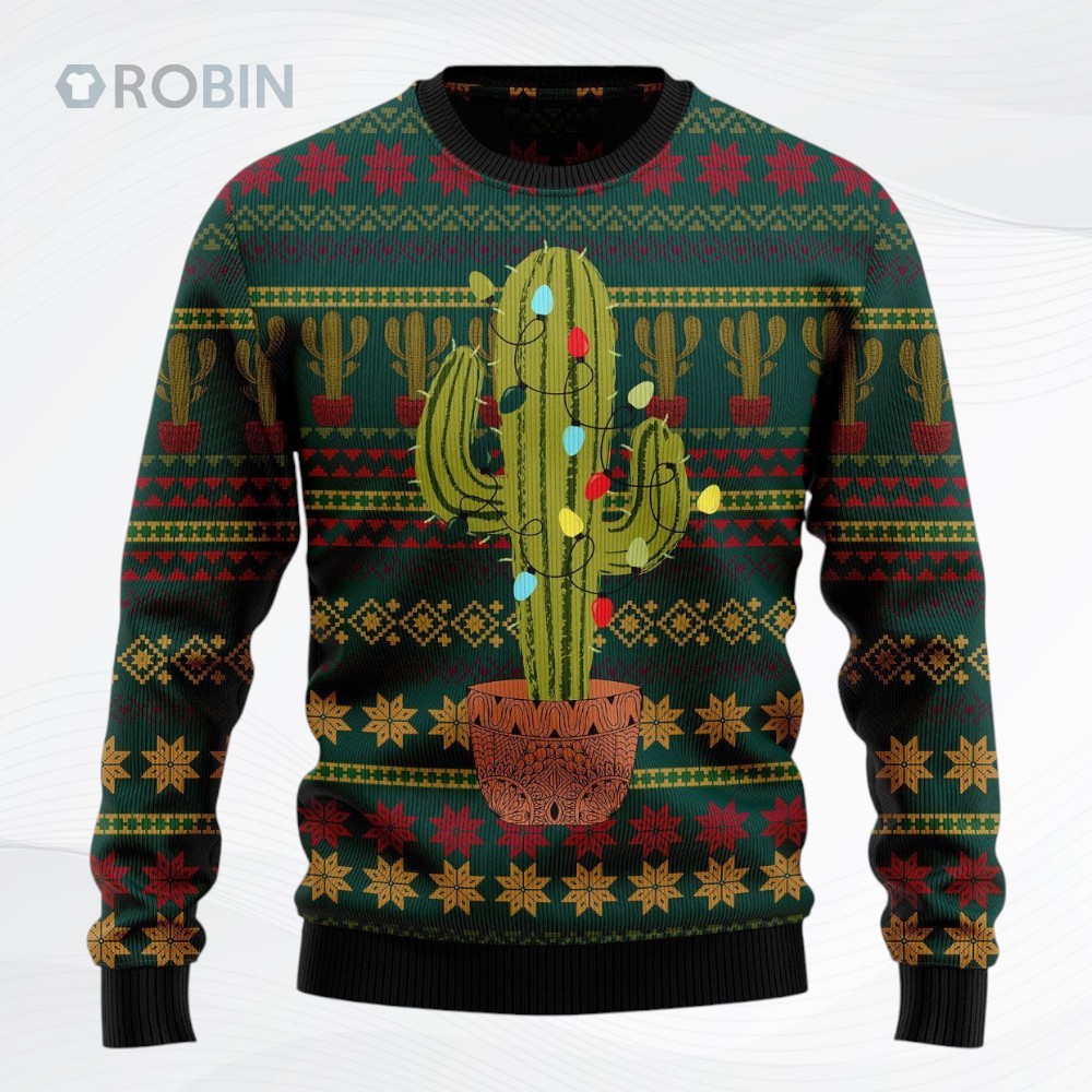 Cactus Christmas Ugly Christmas Sweater, Sweatshirt Cactus Christmas Ugly Christmas Sweater, Sweatshirt