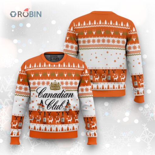 Canadian Club Ugly Christmas Sweater   Festive Holiday Print Design