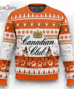 Canadian Club Ugly Christmas Sweater   Festive Holiday Print Design