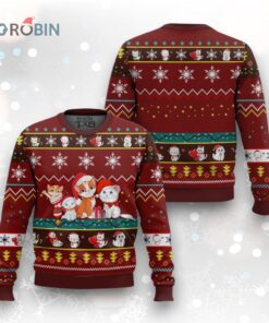 Cat Cartoon Cute Noel Ugly Christmas Sweater