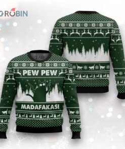 Cat Pew Pew Ugly Christmas Sweater   Fun Holiday Pajama Gift for Cat Lovers