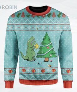 Christmas Dinosaur Personalized Sweater Apparel Ugly Christmas Sweater, Sweatshirt