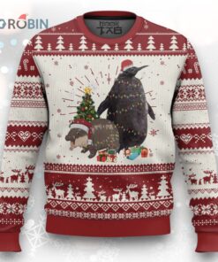 Christmas Pesto and Moo Deng Friendship Ugly Christmas Sweater King Penguin Baby Hippo Viral Meme Christmas Pesto and Moo Deng Friendship Ugly Christmas Sweater King Penguin Baby Hippo Viral Meme