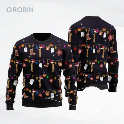 Christmas Saxophone Ugly Christmas Sweater