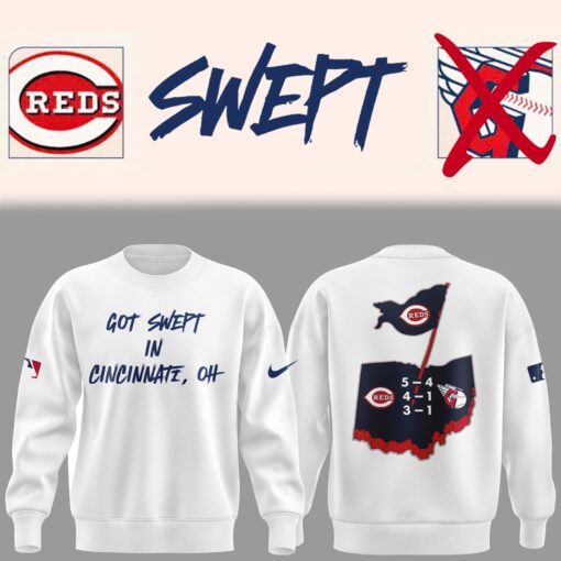 Cincinnati Reds Baseball Sweatshirt, Sweater Got Swept In Cincinnati 2025 Reds 06, Reds Merch