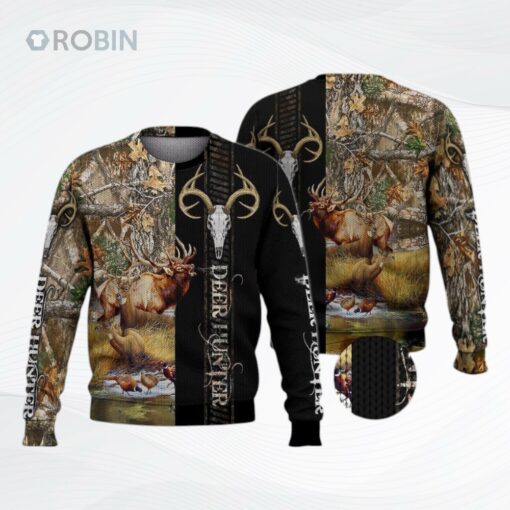 Cool Deer Hunting Camouflage For Hunter Ugly Christmas Sweater