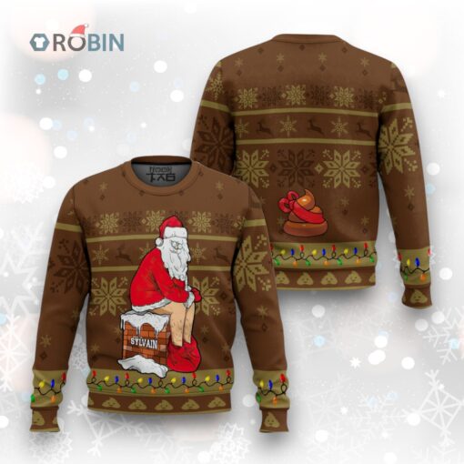 Custom Christmas Dirty Santa Brown Ugly Christmas Sweater