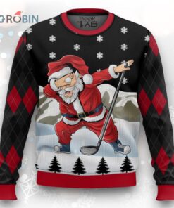 Custom Funny Christmas Holiday Santa Sport Golf Ugly Christmas Sweater