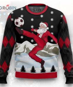 Custom Funny Christmas Holiday Santa Sport Soccer Ugly Christmas Sweater