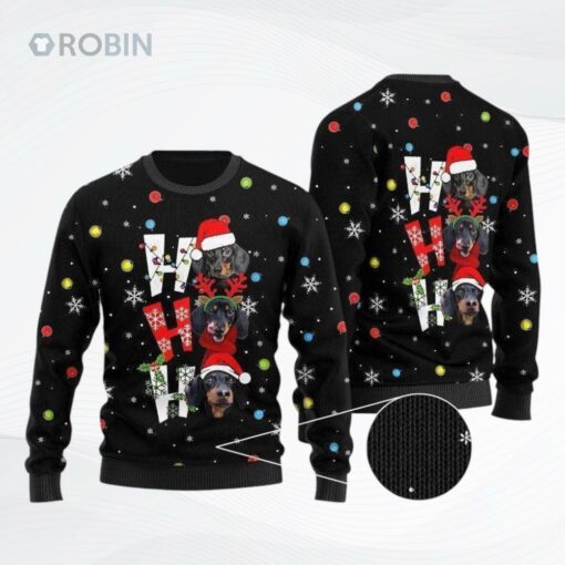 Dachshund Ho Ho Ho Ugly Christmas Sweater