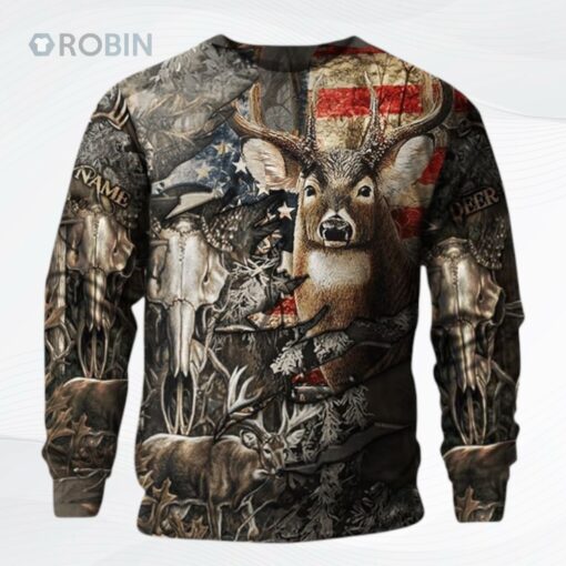 Deer Hunting Ddklnmd Personalized Name Ugly Christmas Sweater, Sweatshirt