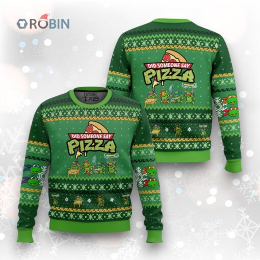 Did someone say Pizza, Teenage Mutant Ninja Turtles Ugly Christmas Sweater