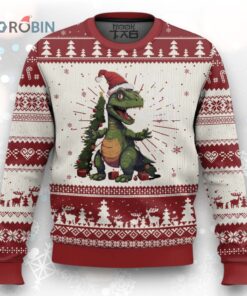 Dinosaur Christmas Ugly Christmas Sweater Fa Ra Ra Ra Rawr Xmas Tree Santa Rex Lover